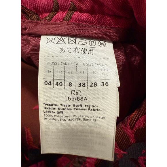 Max & Co Avant Garde Jacquard Floral Elegant Old Money Asymmetrical Midi 4 - Picture 5 of 9